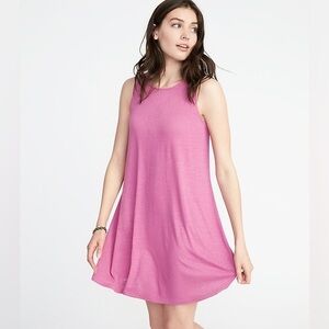 Old Navy Pink Linen Blend Swing Dress Women’s Large Sleeveless EUC Summer Beach
